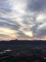 開聞岳と夕雲